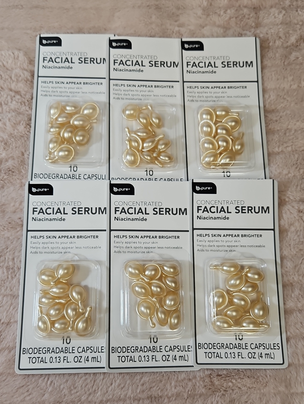 b•pure CONCENTRATED FACIAL SERUM Niacinamide 6-PACH 10-PC EACH